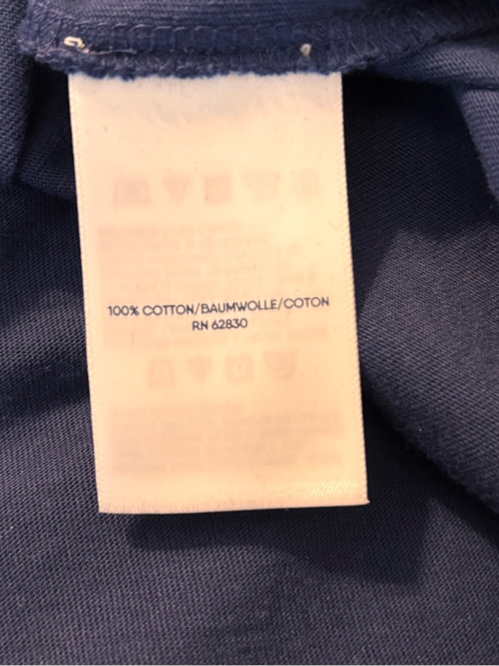 Lands' End Navy Blue Cotton Jersey Notch Neck Dress - Picture 8 of 8